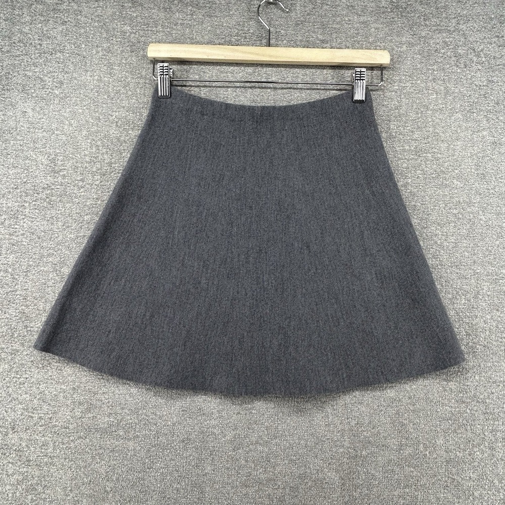 Theory Mini Skirt Women Size P(Small) Gray Wool Casual